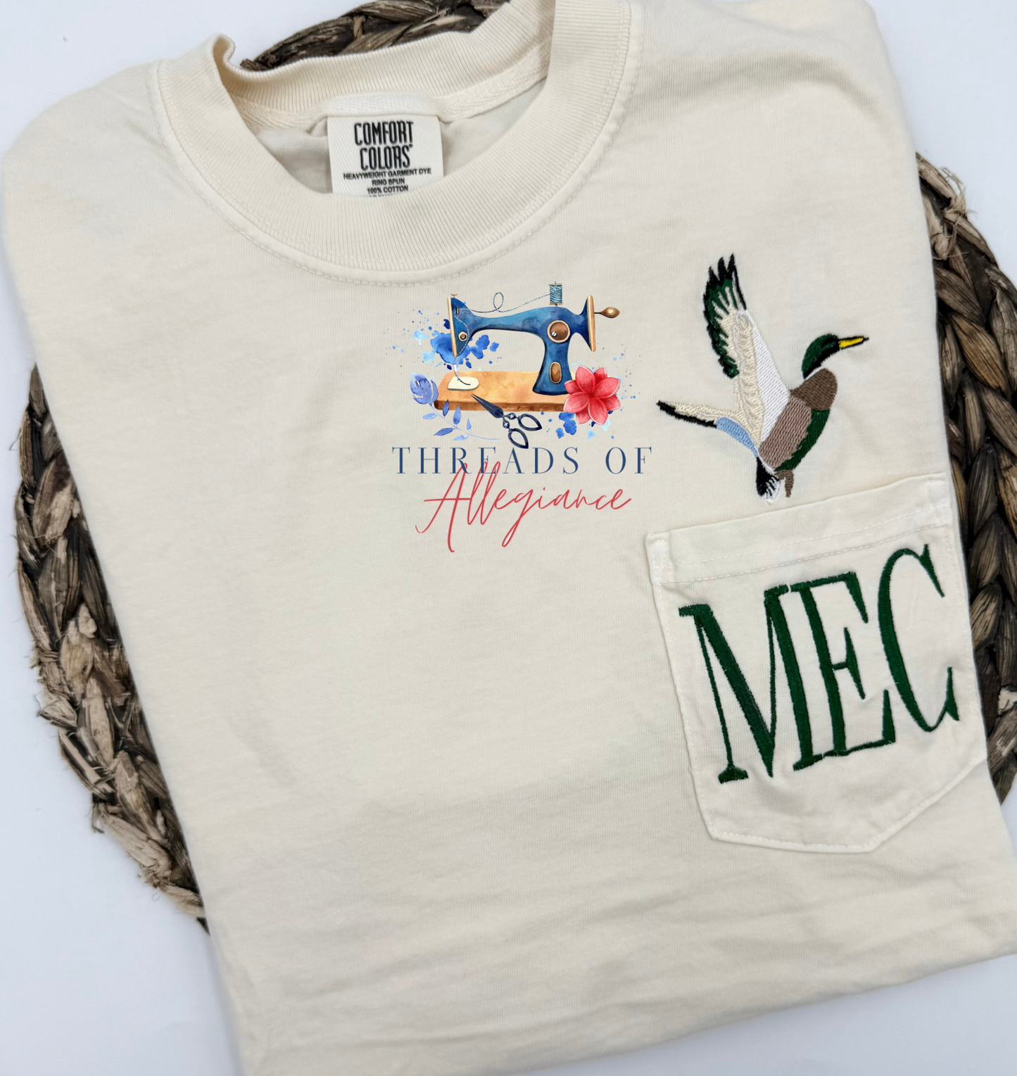 Flying Mallard monogram pocket tee
