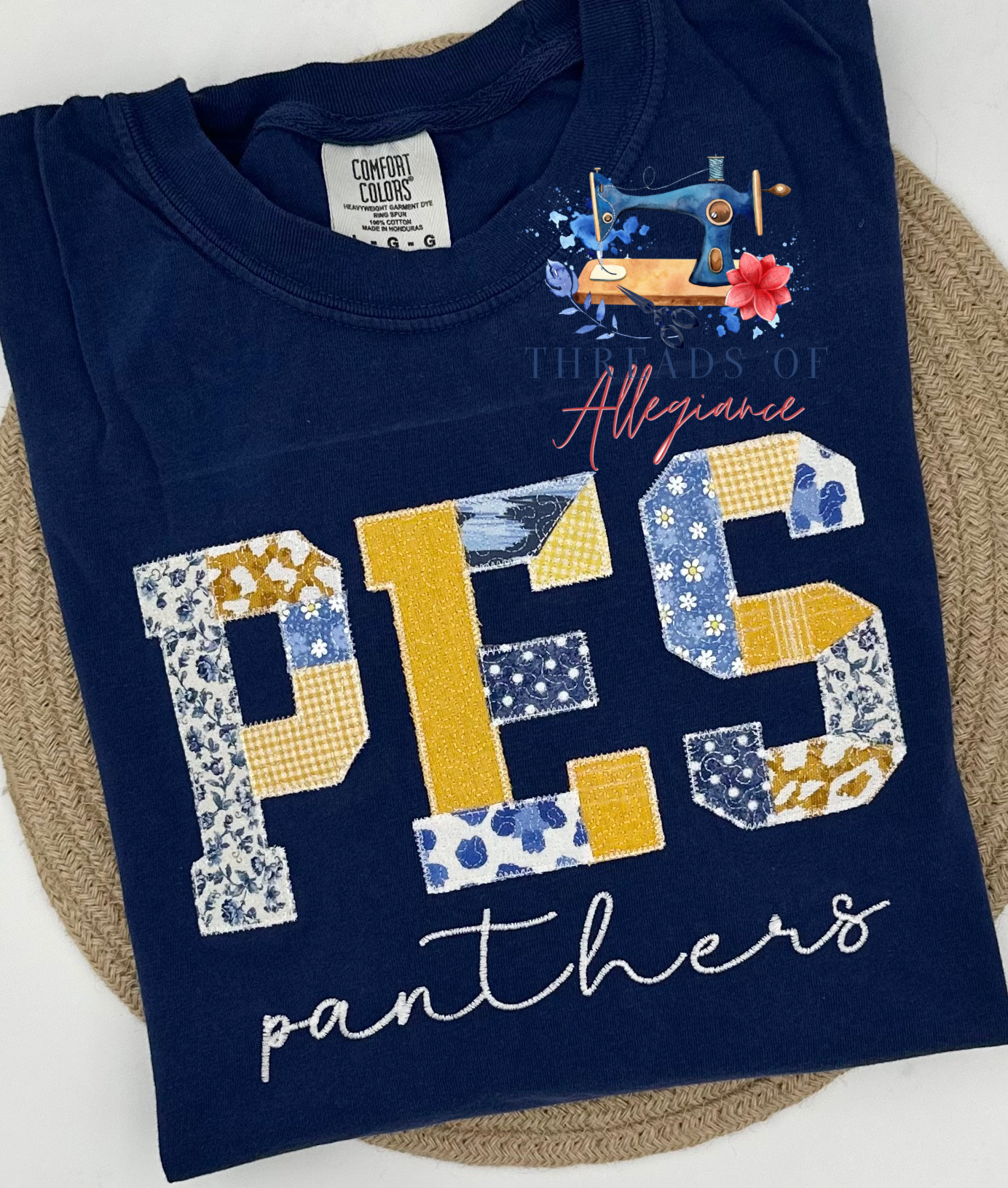 PES Panthers quilted patchwork tee