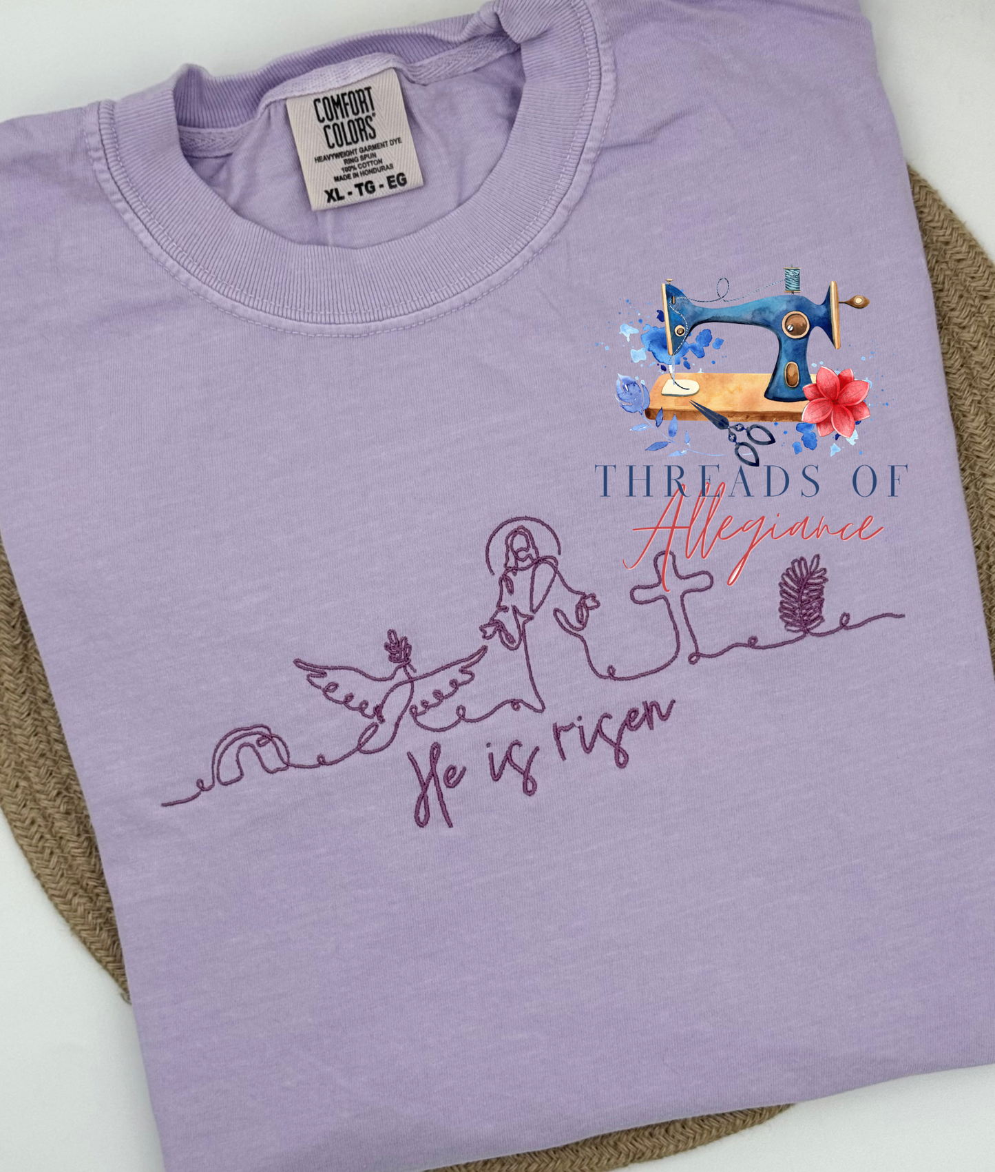 “He is Risen” line icons tee