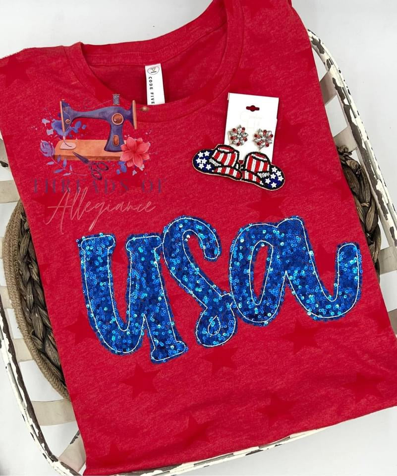 USA star/ sequin shirts