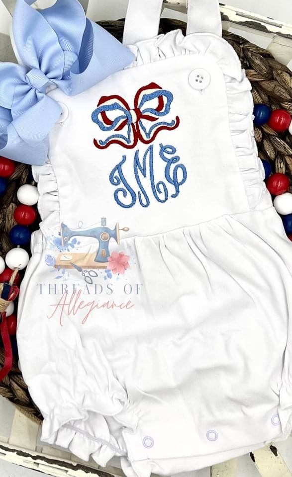 Monogrammed patriotic Sunsuit