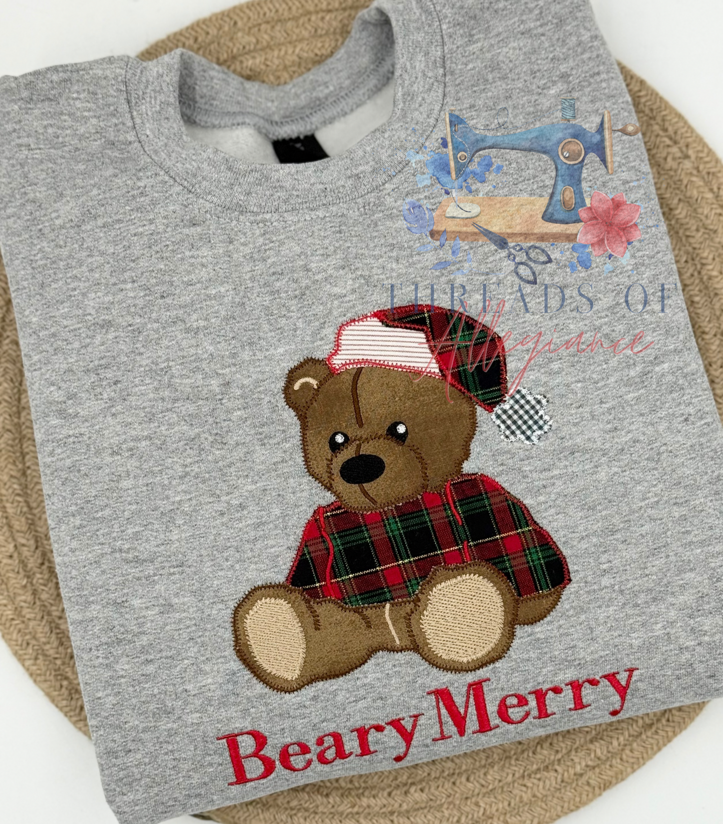 Beary Merry Christmas Applique Sweatshirt