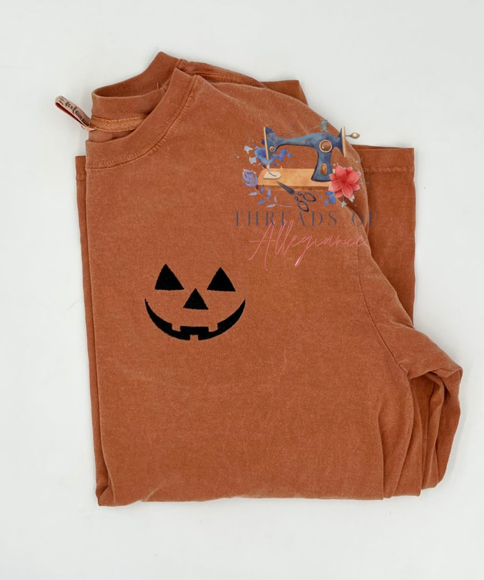 Orange comfort colors jackolantern tee