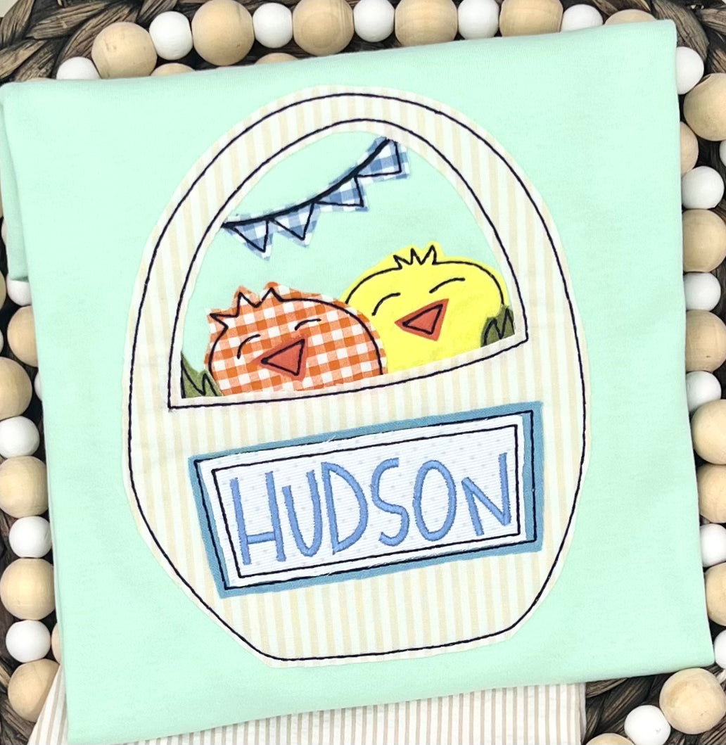 Personalized Easter basket with chicks