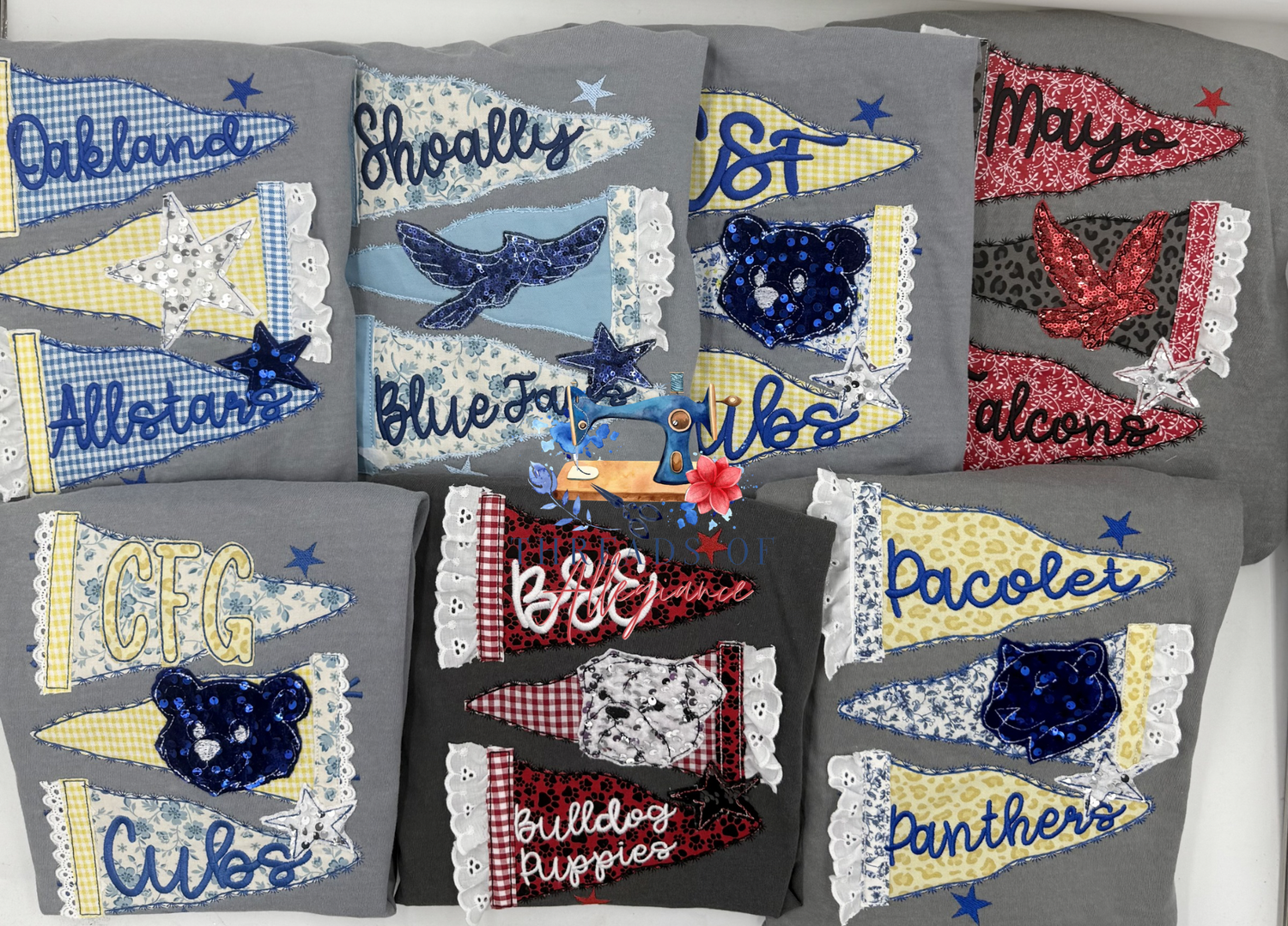 School spirit pennant flags