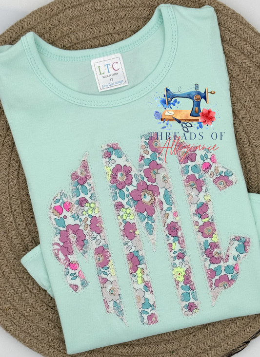 Spring/ summer Liberty floral monogram