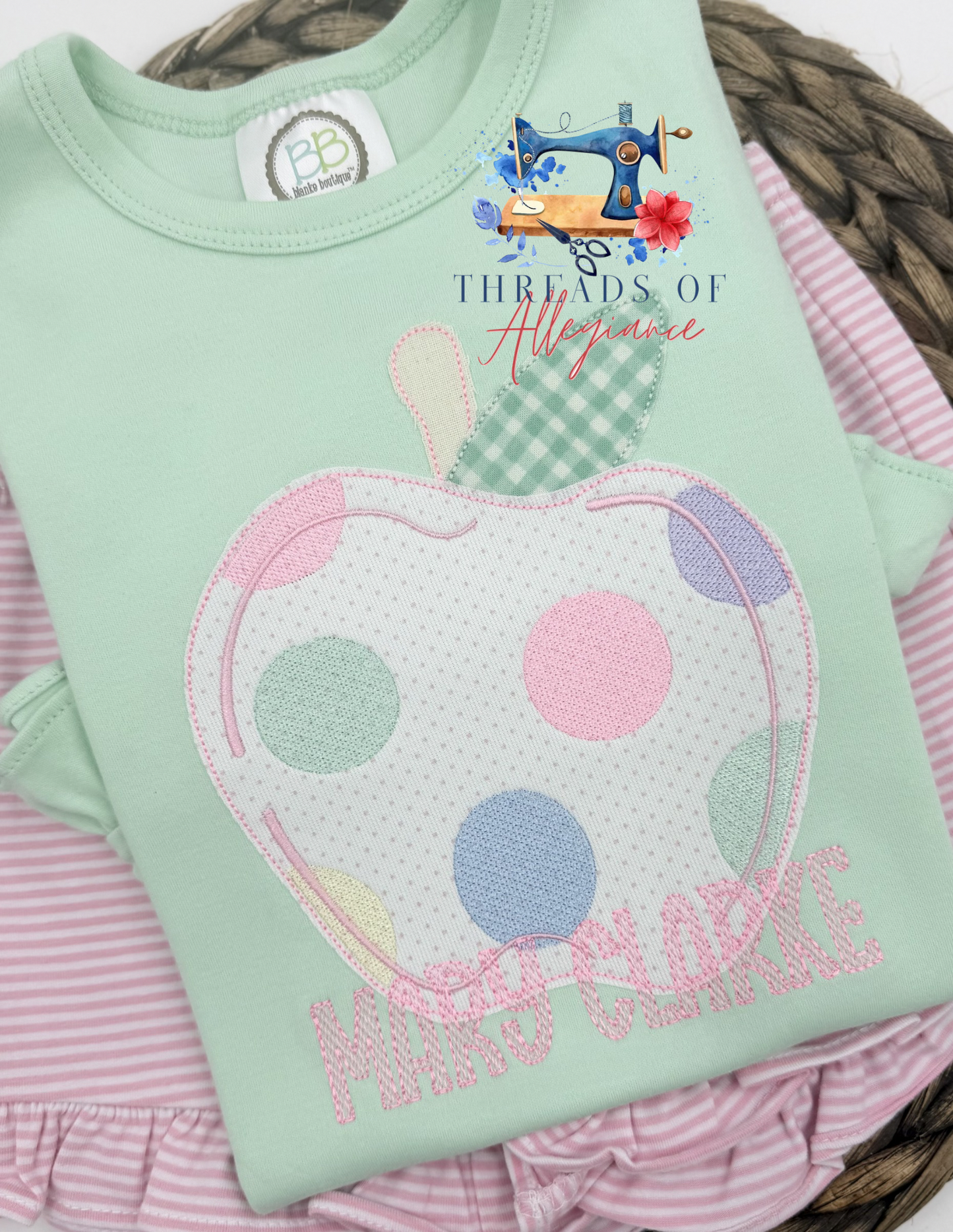 Polka Dot Applique Apple