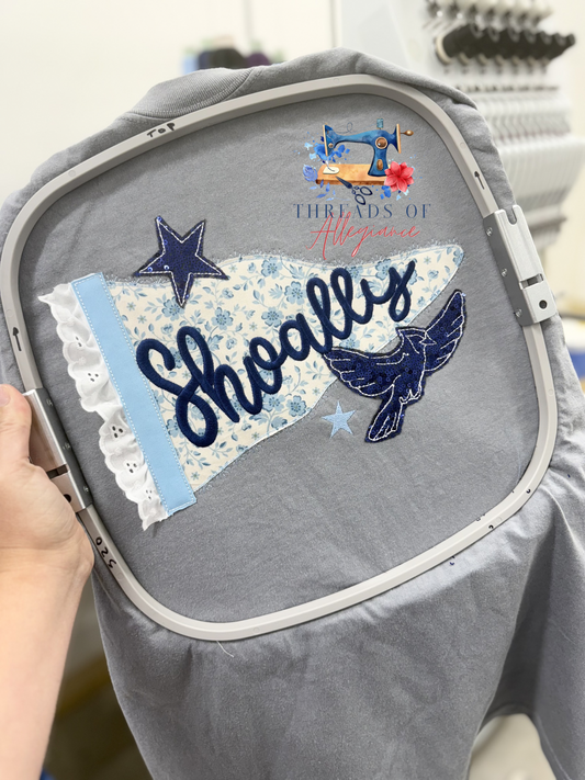 Single pennant mascot flag blue jay