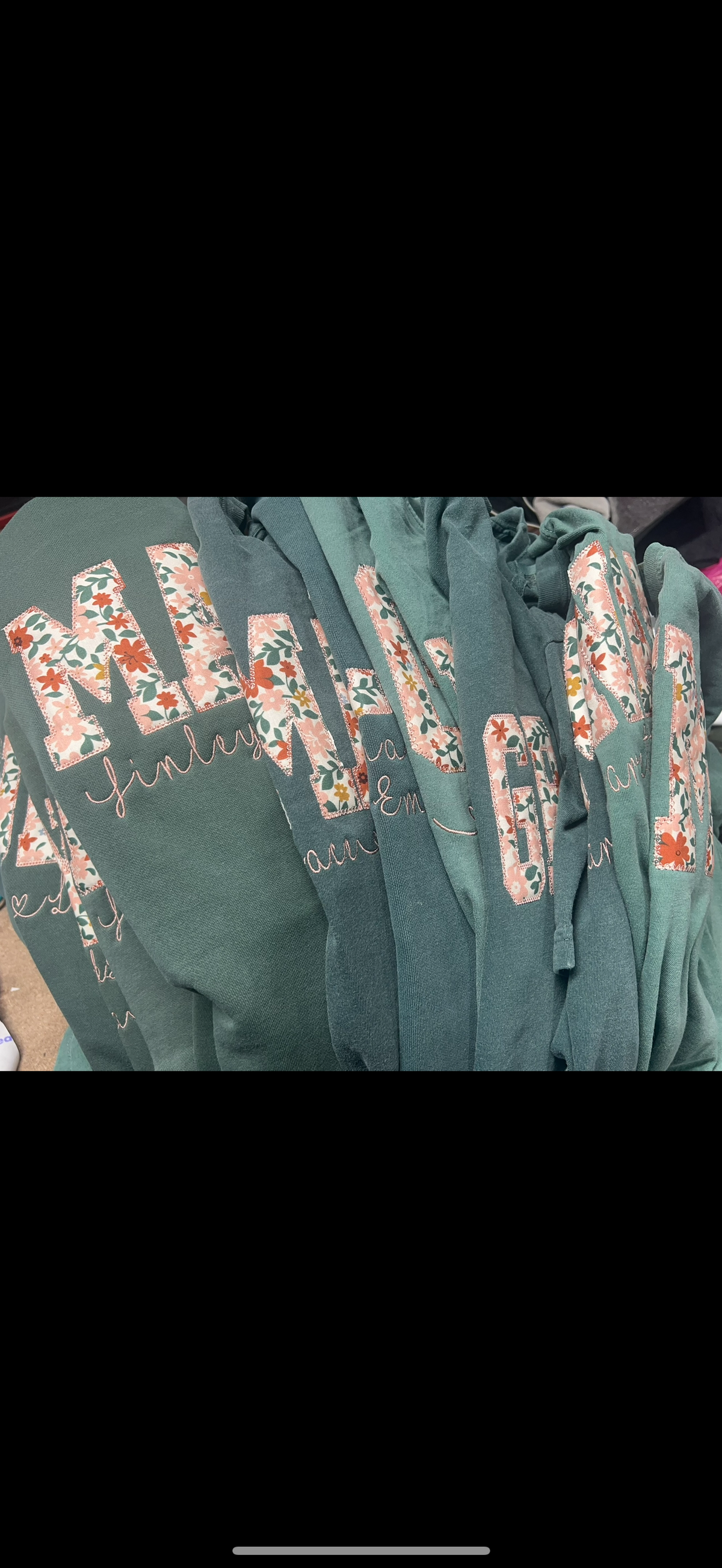 MYSTERY MAMA/ NANA/ MIMI Etc Applique' shirts WITH NAMES