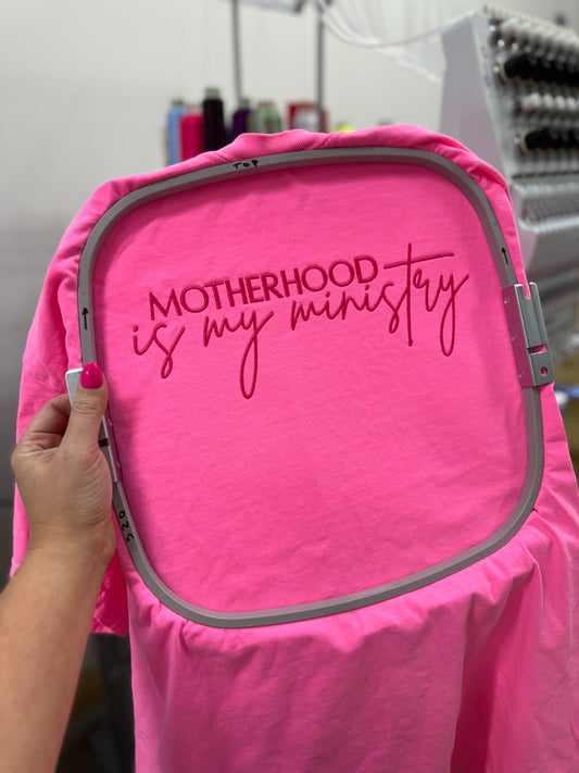 Motherhood is my ministry comfort colors tee