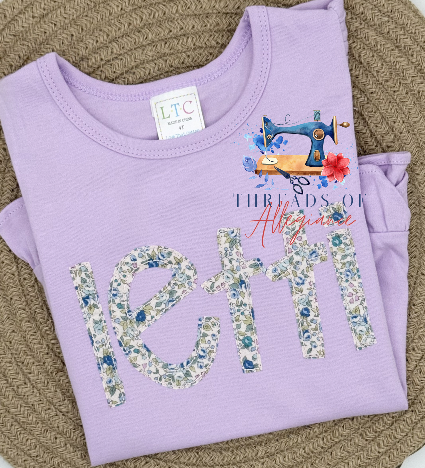 Floral applique name