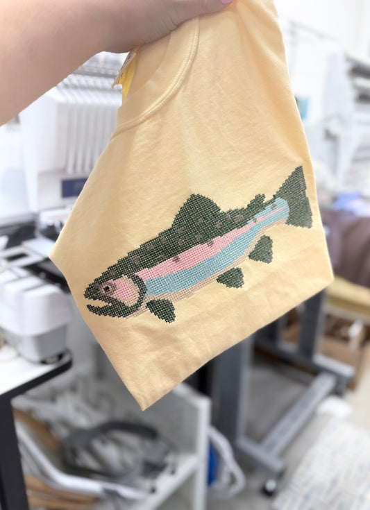 Cross stitch trout tee