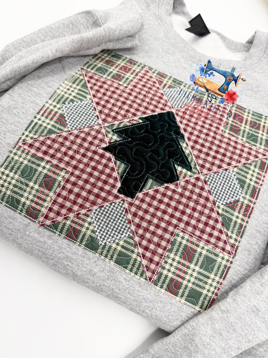 90’s Christmas quilt square