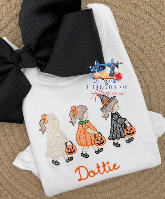 Girls Vintage Halloween Trio