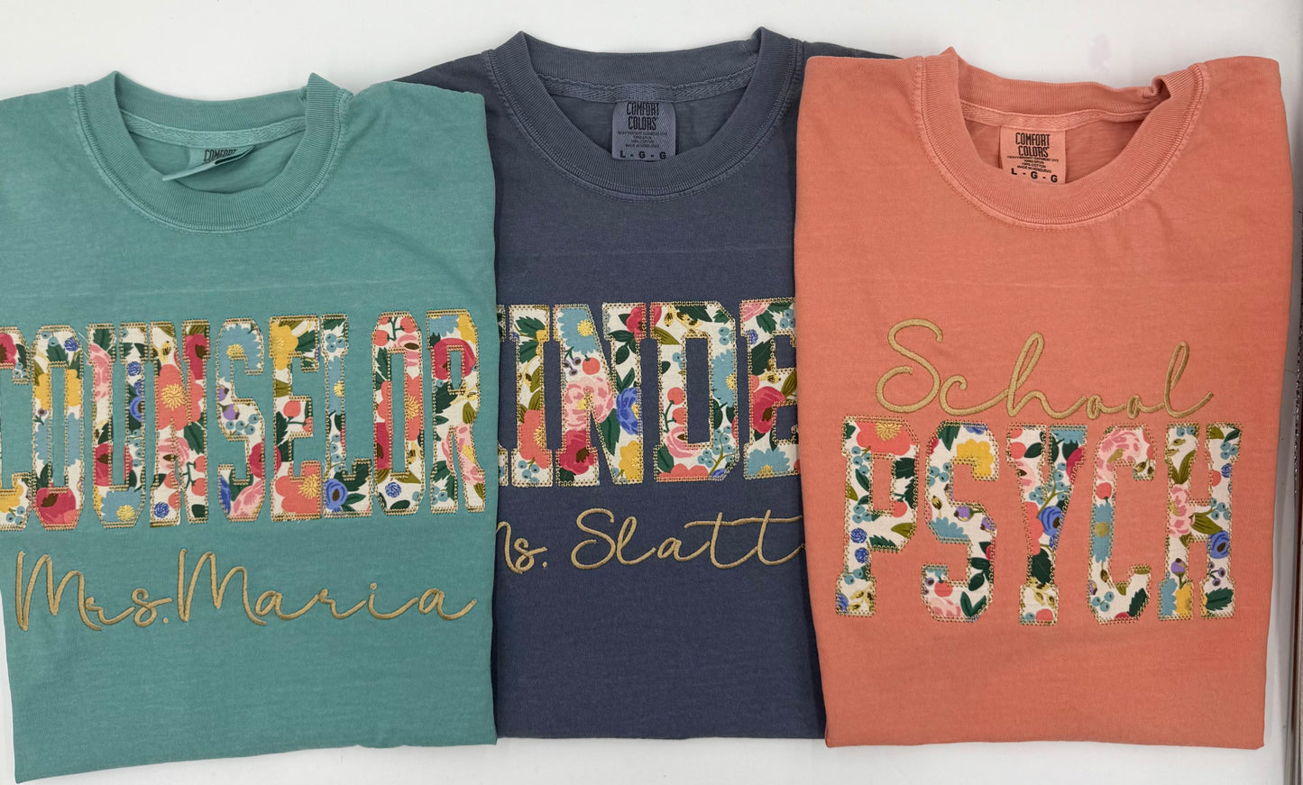 Rifle paper co floral appliqué tee