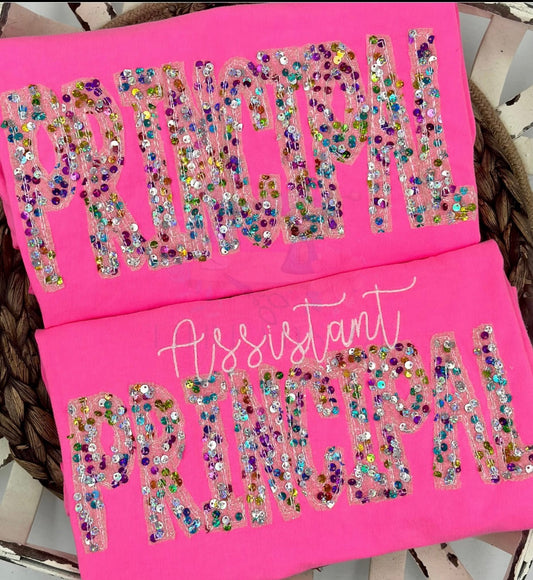 TEACH "Kinder"  confetti sequins comfort colors tee