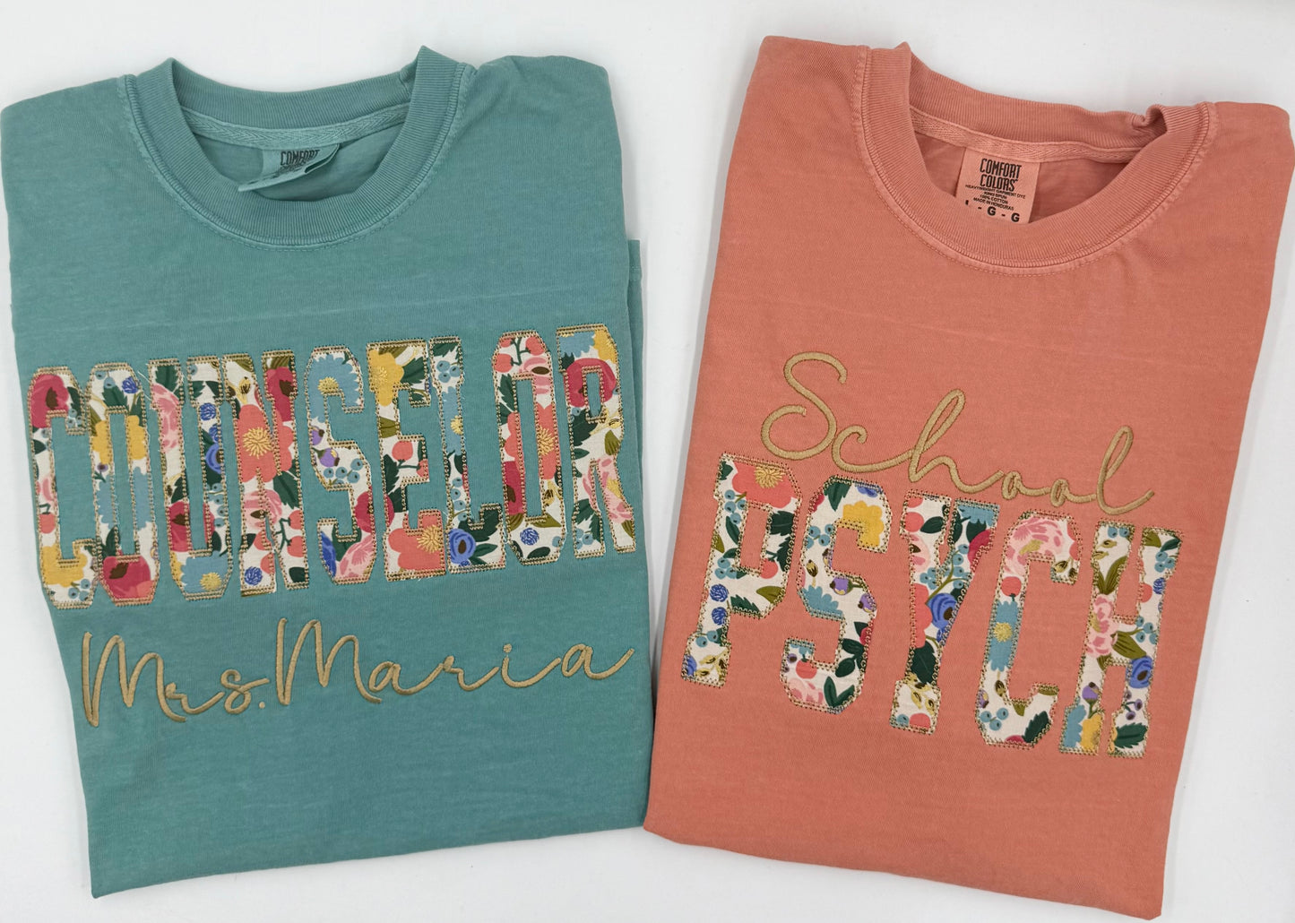 Rifle paper co floral appliqué tee
