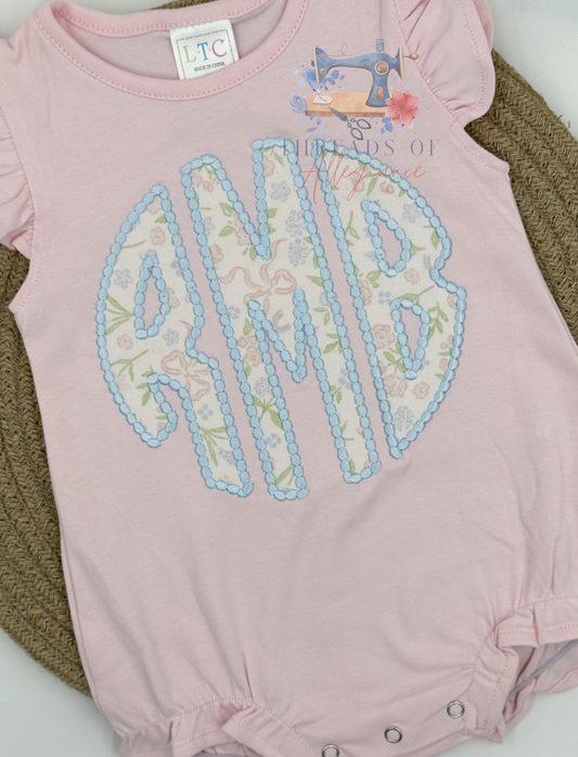 Grandmillenial applique monogram