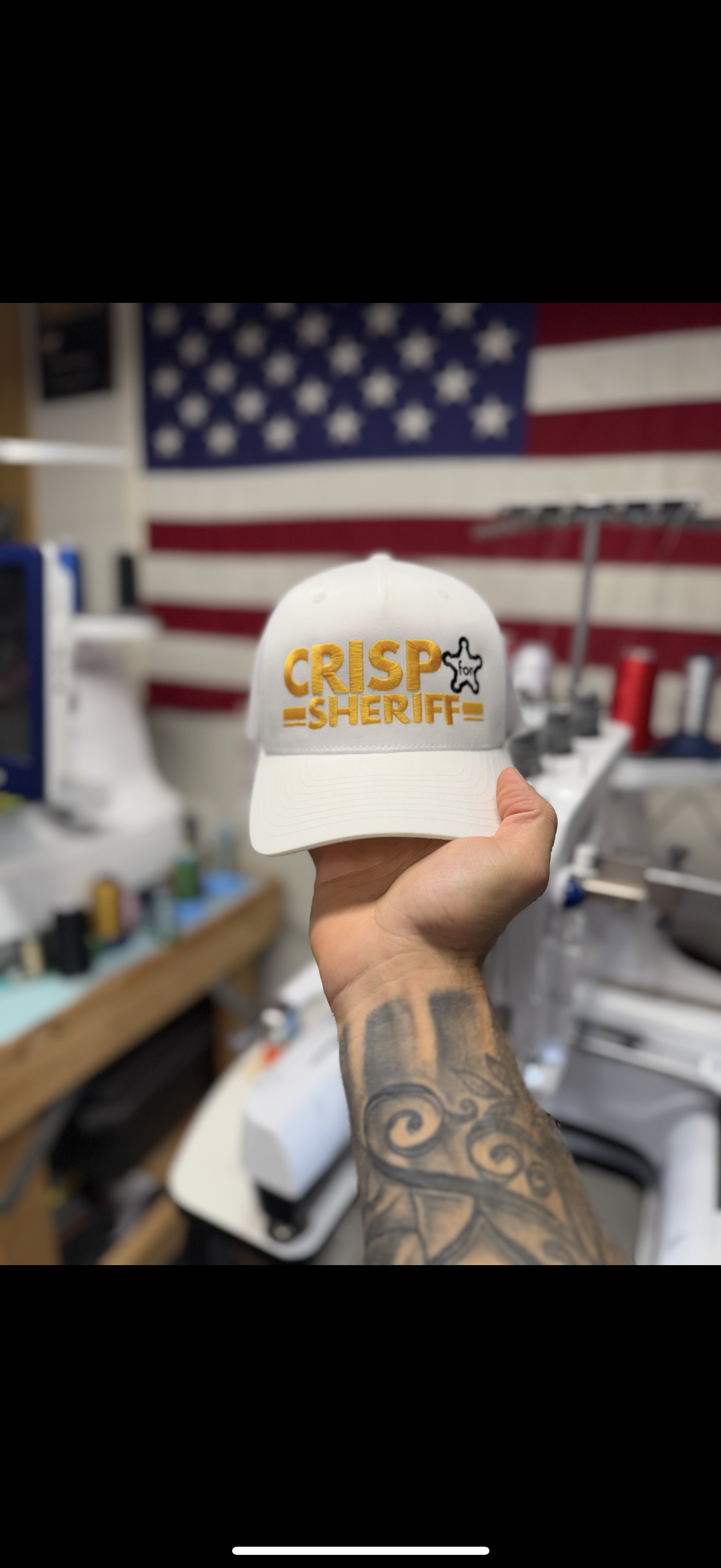 Crisp for sherriff embroidered hats