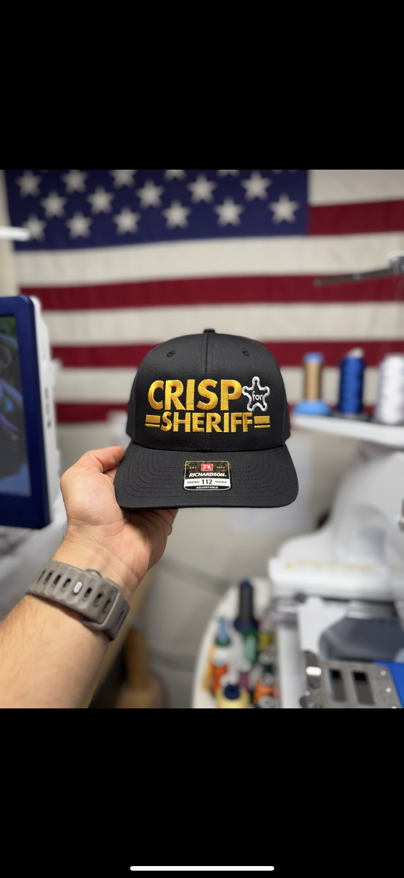 Crisp for sherriff embroidered hats