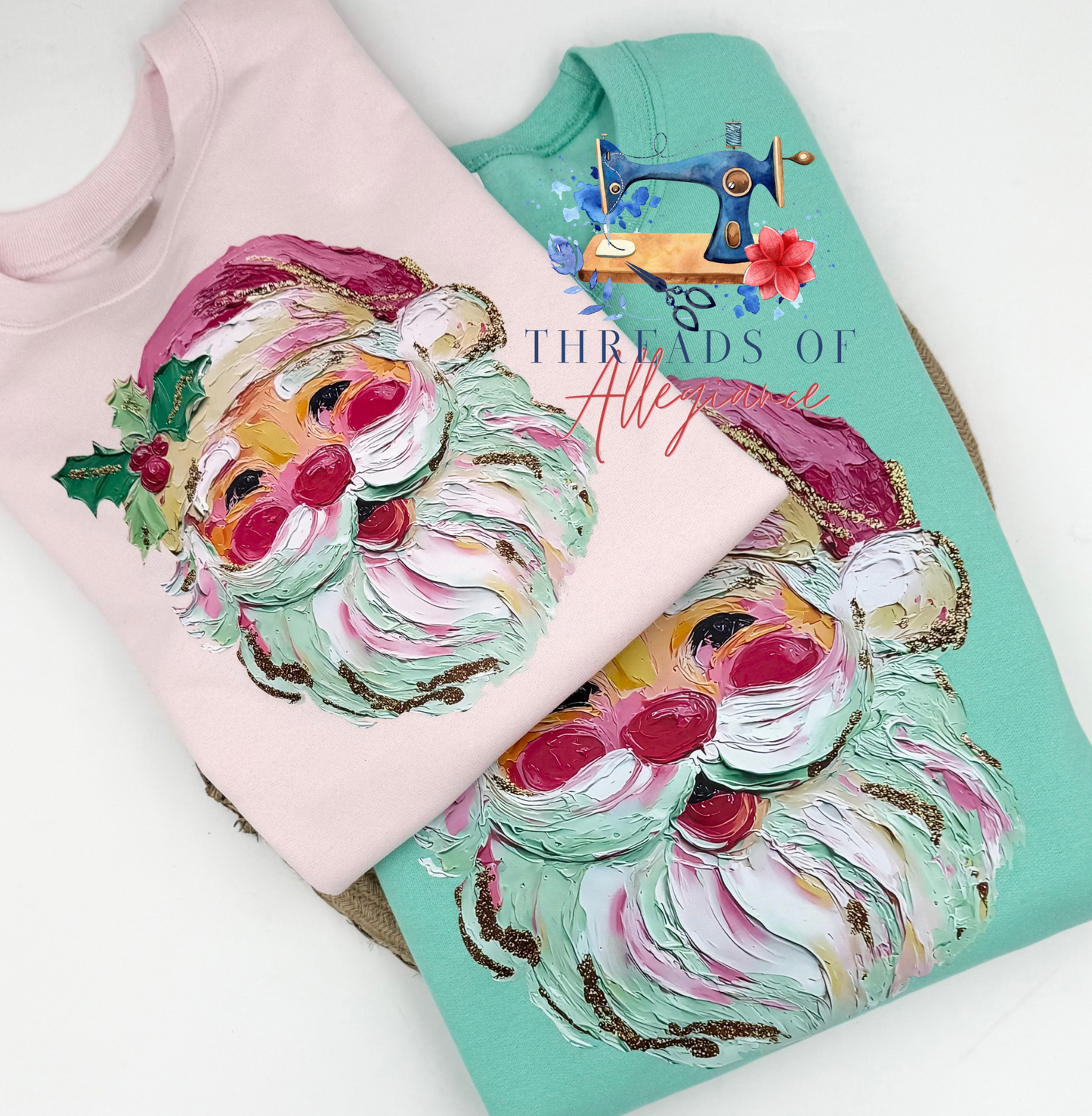 Colorful Brushstroke Oil Santa sweatshirt