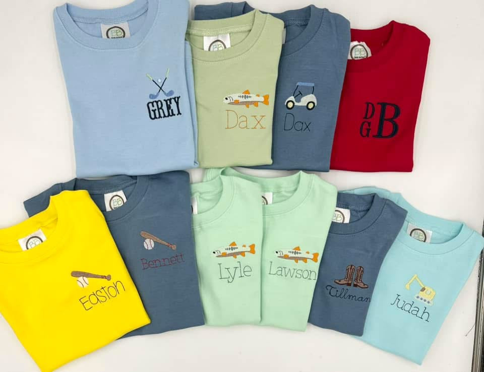 Boys unisex mini embroidery shirt