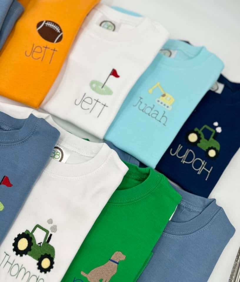 Boys unisex mini embroidery shirt