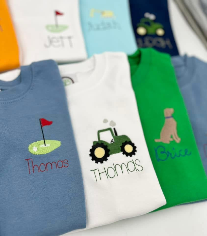 Boys unisex mini embroidery shirt