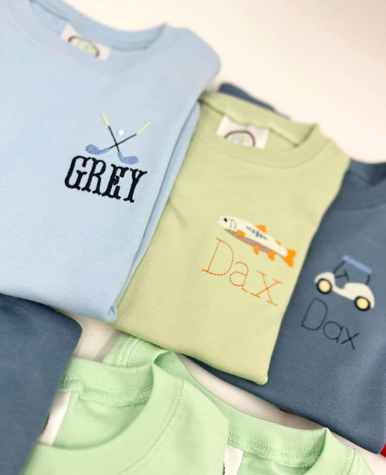 Boys unisex mini embroidery shirt