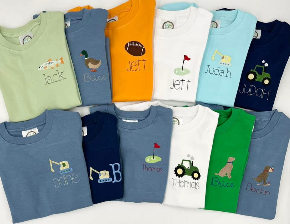 Boys unisex mini embroidery shirt