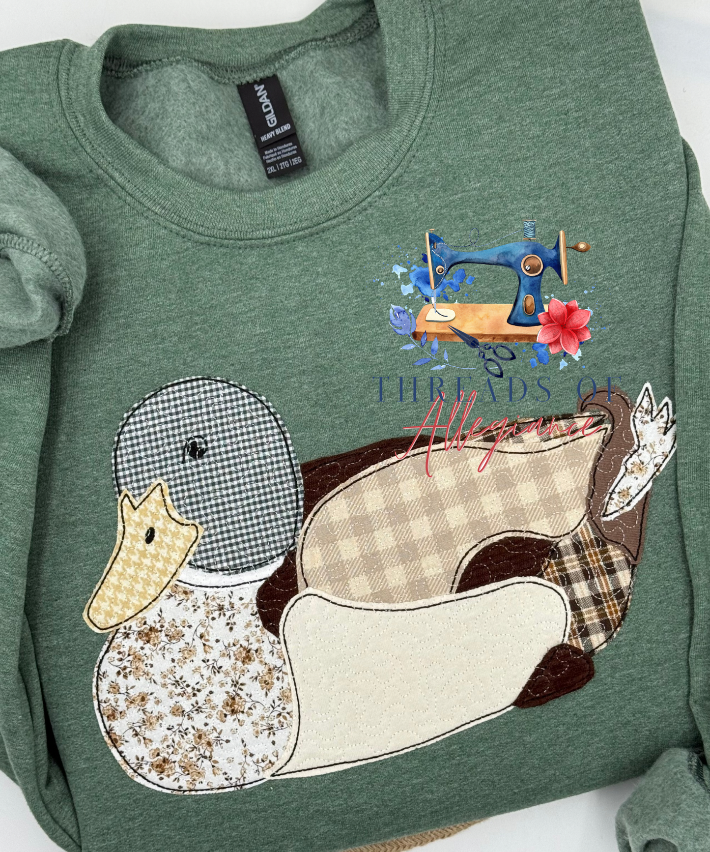 Vintage mallard quilt stitch