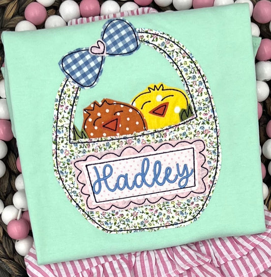 Personalized Easter basket with chicks