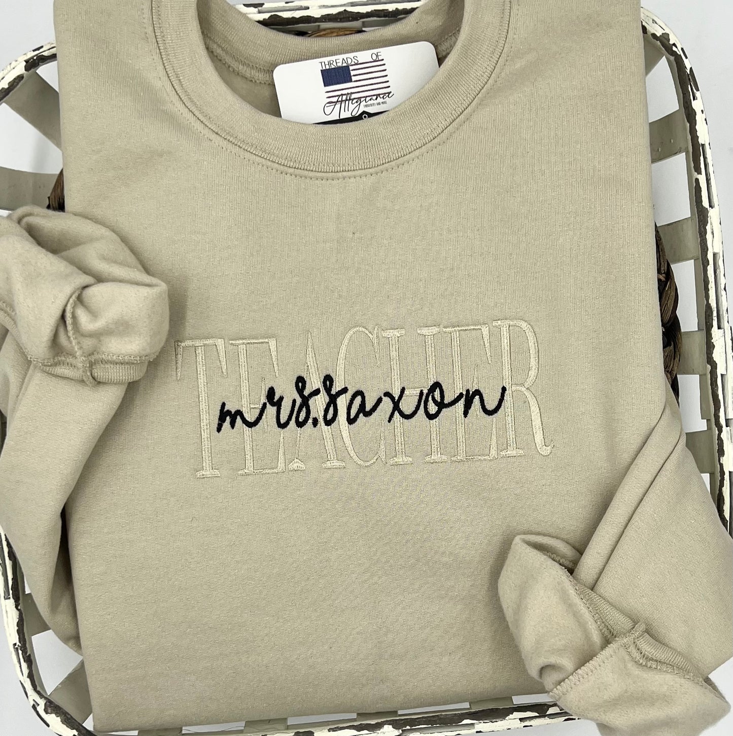 Wifey/ Teacher or personalized neutral sweatshirt